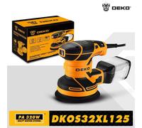 DEKO 320W Velocità 14000 giri/min Falegname Forte Raccolta di Polvere Lucidatore Levigatrice Orbitale Casuale Smerigliatrice Per Legno Casa Elettrica FAI DA TE