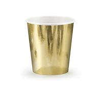 Deko 6 PEZZI Bicchiere Bicchieri carta ORO METALLIZZATO per feste e party da 180 ml