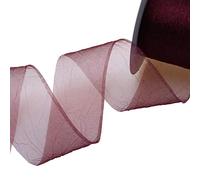 Deko AS GmbH Crash Organza Bordeaux - Larghezza 50 mm - Rotolo 20 Meter - 68050 38 della R 50