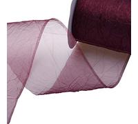 Deko AS GmbH Crash Organza Bordeaux - Larghezza 80 mm - Rotolo 20 Meter - 68080 38 della R 80