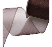 Deko AS GmbH Crash Organza Marrone - Larghezza 80 mm - Rotolo 20 Meter - 68080 88 della R 80