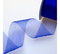 Deko AS GmbH Crash Organza Royalblau - Larghezza 50 mm - Rotolo 20 Meter - 68050 72 della R 50