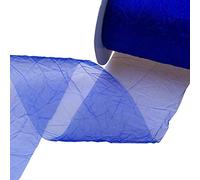 Deko AS GmbH Crash Organza Royalblau - Larghezza 80 mm - Rotolo 20 Meter - 68080 72 della R 80