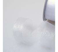 Deko AS GmbH Cristallo Organza Nastro Bianco Nastri - Larghezza 25 mm - Rotolo 25 Meter - 40025 00 della R 25