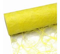 Deko AS GmbH Runner da tavola Sizoweb, Rotolo da 25 Metri (30 cm di Larghezza, Giallo) + 100 Decorazioni a Forma di Cuore