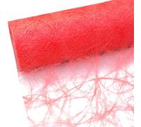 Deko AS GmbH SIZOWEB Tavolo Band - 25 Meter Rotolo + 100 Decorazione Cuori Gratis (20 cm di Larghezza, in Neon Rosso)