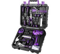 DEKO Cassetta Attrezzi Completa con Trapano Avvitatore Batteria 8V, 126 Pezzi Va