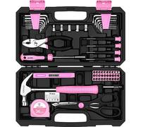 DEKO Cassetta Attrezzi Completa Professionali Rosa 62 Pezzo, Kit Set Attrezzi da Lavoro in Offerta, Valigetta Attrezzi, Fai da Te Attrezzi Donna, Adatto per la Riparazione Domestica, Ufficio
