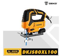 DEKO DKJS80XL100 800W JIG SAW 220V Utensili elettrici per la lavorazione del legno Sega elettrica con righello guida chiave lama sega