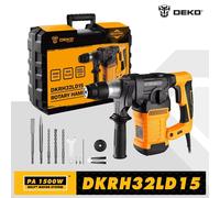 DEKO DKRH32LD15 220V Martello Rotante A Impatto Multifunzionale 1500W Per La Lavorazione Del Legno FAI DA TE Martello Da Demolizione Elettrico Trapano utensili elettrici DKRH32LD15