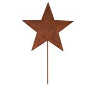 Deko Kind,Stella arrugginita da inserire - 18x18 cm - resistente alle intemperie - ruggine - spina da giardino - metallo - statuetta da giardino - decorazione da parete - stella di ruggine - stelle