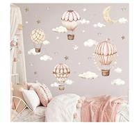 DEKO KINDERZIMMER Graz Design DK1135-04 - Adesivo da parete per cameretta dei bambini, motivo: mongolfiera con luna