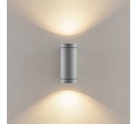 Deko-Light Applique da esterno ShoreLine Pro Round up/down, grigio chiaro, GU10 Deko-Light