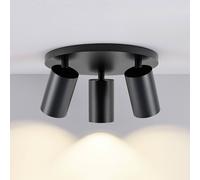 Deko-Light Faretto da soffitto CAN TILT, nero, Ø 25 cm, a 3 luci, metallo GU10 Deko-Light