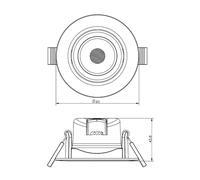 DEKO 565338 - Lampada da incasso a soffitto SMD-68-230V, DIM, 3000K, 540 lm, r