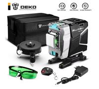 DEKO New Series Series 12 Lines 3D Green Laser Level linee trasversali orizzontali e verticali alta precisione, autolivellante
