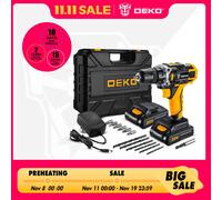 DEKO New Sharker 20V trapano avvitatore a batteria cacciavite Mini Driver di alimentazione Wireless batteria agli ioni di litio cc 18 + 1 impostazioni