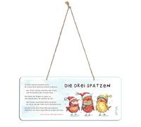 Deko-Schild 'Die drei Spatzen' aus Metall
