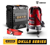 DEKO serie LL5 5 linee 6 punti livello Laser rosso/verde autolivellante orizzontale e verticale regolazione a 360 gradi maggiore visibilità LL57R-SET1