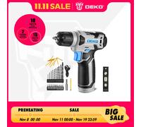 DEKO Set trapano a batteria 8V Mandrino autoserrante da 3/8", mini driver di alimentazione wireless con set di viti Cacciavite elettrico LED integrato