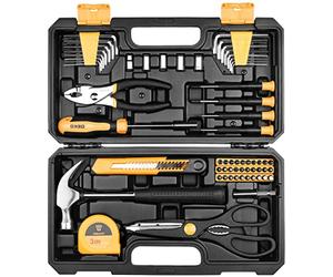 DEKO TZ62 Set di attrezzi Kit di attrezzi manuali per uso domestico generale con custodia in plastica per cassetta degli attrezzi