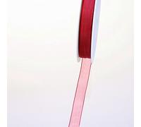 Deko und Band 53736 - Nastro di Organza con Lati - 15 mm 50 m col. 66 Rosso Carminio - 53736 - 15 - 50 - 66