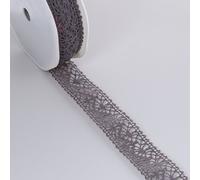 Deko und Band di Pizzo all' Uncinetto borte - 22 mm di 10 m - Grigio Scuro