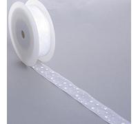 Deko und Band Organza con Asterisco - Bianco - 25 mm - 25 m - 90165 00
