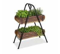 Deko Wohnaccessoire Etageren In Legno 50cm Boho Vintage Fatto A Mano, Nero