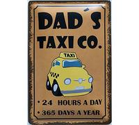 Deko7 Targa in metallo 30 x 20 cm DAD`S Taxi co. - 24 Hours a Day - 365 Days a Year