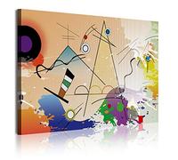 Dekoarte 354 - Cuadro moderno en lienzo montado en bastidor de mader, stile astratto Kandinsky, 120x80cm