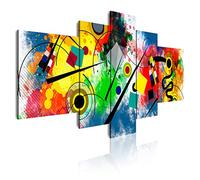DekoArte 438 - Quadri moderni Stampa di Immagini Artistica Digitalizzata | Tela Decorativa Per Soggiorno o Stanza da letto | Stile Astrazioni Moderno Arte Kandinsky Rosso Azzuro | 5 Pezzi 180x85cmXXL
