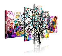 DekoArte 510 - Quadri moderni Stampa di Immagini Artistica Digitalizzata | Tela Decorativa Per Soggiorno o Stanza da letto | Stile Astrazioni Arte Albero della Vita Gustav Klimt | 5 Pezzi 180 x 85 cm