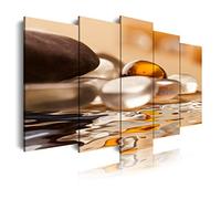 DekoArte C0153 Quadro Moderno, 5 Pezzi XXL, Stile Zen-Feng Shui Pietre in Equilibrio sull'Acqua, Tessuto, J, 5 teilig (200x100x3cm)