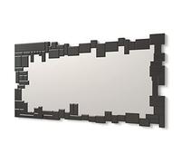 DekoArte E025 - Specchi Decorativi Moderni di Pareti | Specchi Decorazione per Il Tuo Soggiorno, Stanza da Letto, Lobby, Ingresso | Specchi Sofisticati Grandi Rettangolare Colore Nero | 140x70cm