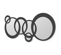 DekoArte E060 - Specchi Decorativi Moderni Di Pareti | Specchi Decorazione Per Il Tuo Soggiorno, Stanza da letto, Lobby, Ingresso | Specchi Sofisticati Grandi Circolare | Colore Nero | 140 x 70 cm