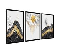 DekoArte - Quadri moderni soggiorno JAPAN 50x70 cm x3 pezzi - Quadri con cornice nero incluso