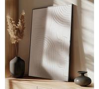 DekoArte - Quadro Testurizzato in Rilievo - Quadri moderni soggiorno - Orbe - 60x90cm - Quadri con cornice nero incluso