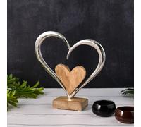 Dekoaufsteller Dekooggetto Argento Cuore Amore -3-