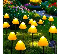 Dekofun 20 LED Luci Solari da Giardino a Forma di Fungo, Bianco Caldo