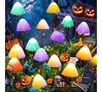 Dekofun 20 LED Luci Solari da Giardino a Forma di Fungo, Multicolore | IP65 Impermeabili, ideali per vialetti, paesaggi, recinzioni, prato, cortile e decorazioni per feste di nozze