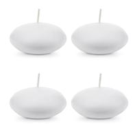 DekoHaus 4 candele galleggianti opache, colore bianco, diametro 8 cm, SDMAT80-008-OP