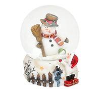 Dekohelden24 501369-SMScopa Pupazzo di Neve Base con Recinzione e Pupazzo di Neve Dimensioni: 4,5 x 4,5 x 6,8 cm