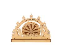 Dekohelden24 Arco a LED in legno illuminato come kit fai da te, arco per bricolage, arco per lavori fai da te, motivo: freccette, funzionamento a batteria, lunghezza 21 x 4,5 x 15 cm, prodotto in