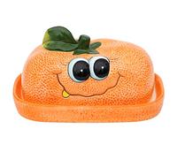 Dekohelden24 Burriera in Ceramica Mandarino Dimensioni Circa 16,5 x 11 x 10 cm, Colore: Arancione, 1 Stück (1er Pack)