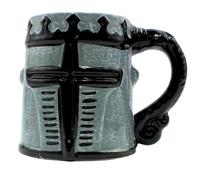 Dekohelden24 caffè in grès porcellanato, Motivo: Armatura, Dimensioni: H/Ø ca. 11 x 8 cm. capacità: Circa 450 ml, Tazza Cavaliere, 11 cm