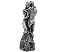 Dekohelden24 Candela di alta qualità come coppia d'amore in argento, dimensioni (lunghezza x larghezza x altezza): circa 5 x 5 x 25 cm