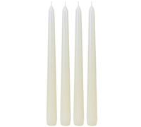 Dekohelden24 Candele a spillo, candele da tavola, candele da tavolo, candele da tavolo, candele candeliere in set da 4 pezzi, colore bianco, contenuto della confezione: 4 pezzi, dimensioni: H/Ø ca. 25