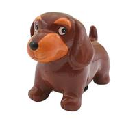Dekohelden24 Cane, Bassotto, Forma Bambini, salvadanaio, con Funzione di Risparmio in Ceramica, Marrone, 9 x 18 x 13 cm, Dackel