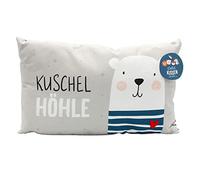 Dekohelden24 Cuscino per bambini con orso e scritta, 100% cotone, 40 x 13 x 23 cm